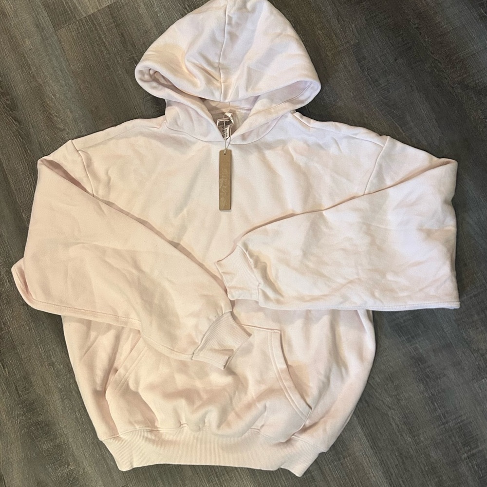 Skims Cotton Fleece Classic Pullover Hoodie Barely Pink - Picture 2 of 4